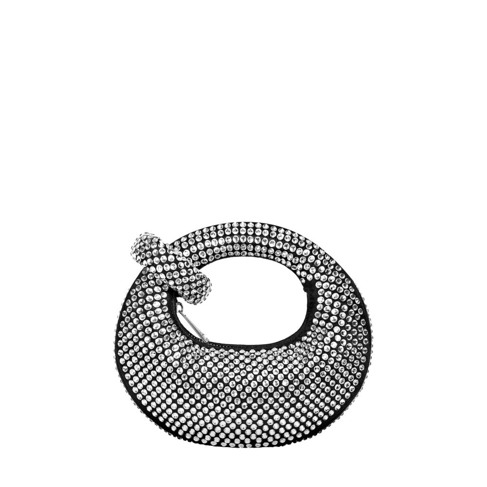 8355 Abacus Top Handle Bag - Artificial Crystal Black - Mini